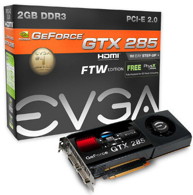  EVGA выпускает двухгигабайтную версию GeForce GTX 285 с фабричным разгоном
