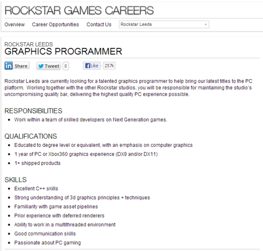 Grand Theft Auto V - Rockstar ищут графического программиста для переноса GTA 5 на PC
